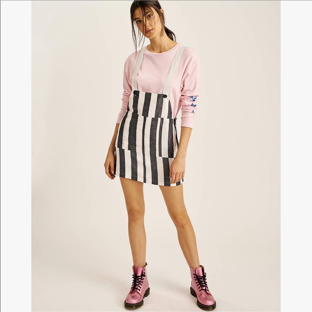 Volcom True To This Striped Linen Skirtall sz: S